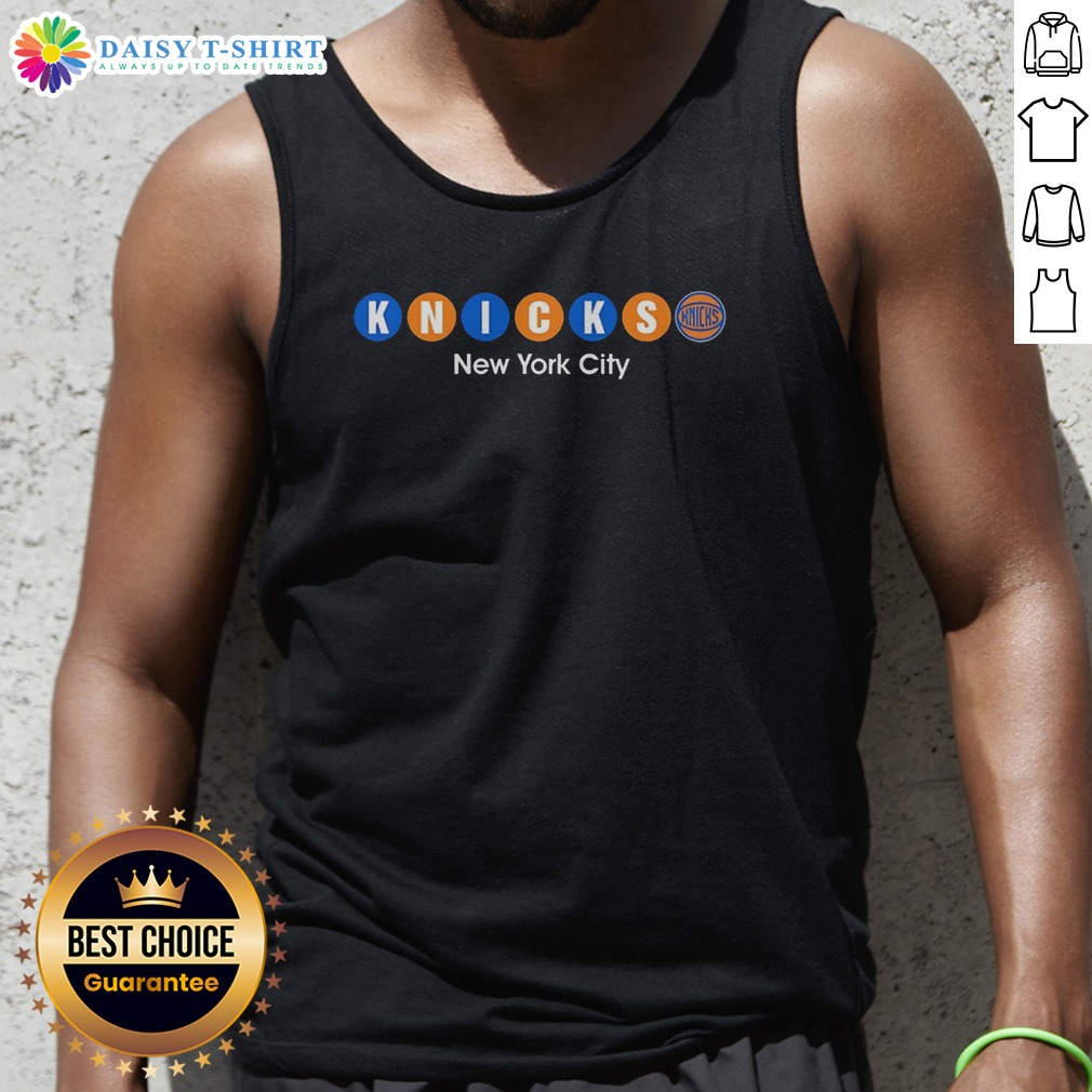 Awesome Knicks New York City Subway Logo NBA Basketball Team Shirt on Tank Top Awesome Knicks New York City Subway Logo NBA Basketball Team Shirt shown as a tank top preview