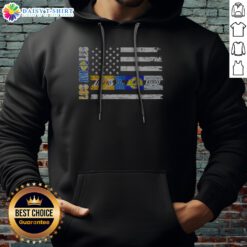 Awesome Los Angeles Sport Teams Lakers Dodgers Rams Kings American Flag Hoodie