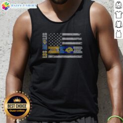 Awesome Los Angeles Sport Teams Lakers Dodgers Rams Kings American Flag Tank Top