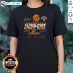 Awesome New York Knicks 2025 2026 Finals Champions National Basketball Association Team Ladies Shirt in white with bold team graphics
