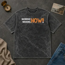 Awesome Nordic Model Now! Slogan Washed T-Shirt
