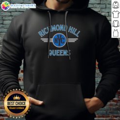 Awesome Richmond Hill NYC Queens Emblem Wings Design Graphic Hoodie featuring unique wings design.