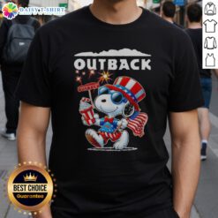 Awesome Snoopy X Outback Fourth Of July American 250 Years 1776 2026 Fireworks Shirt displayed on a vibrant background