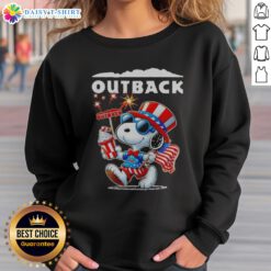 Awesome Snoopy X Outback Fourth Of July American 250 Years 1776 2026 Fireworks Sweatshirt featuring vibrant fireworks design
