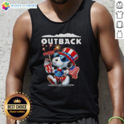 Awesome Snoopy X Outback Fourth Of July American 250 Years 1776 2026 Fireworks Tank Top featuring vibrant fireworks design