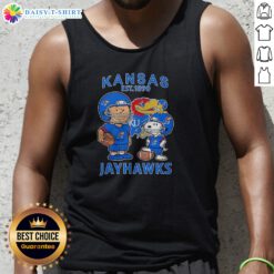 Awesome The Peanuts Kansas Jayhawks Football Est 1890 Tank Top, sleeveless casual wear with team graphic