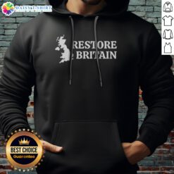 Awesome United Kingdom Britain Restore Britain Map Hoodie showcasing a vibrant design of the UK map.