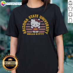 Funny Hello Kitty Arizona State University Collegiate Style Icon Graphic Asu Ladies Shirt in vibrant colors