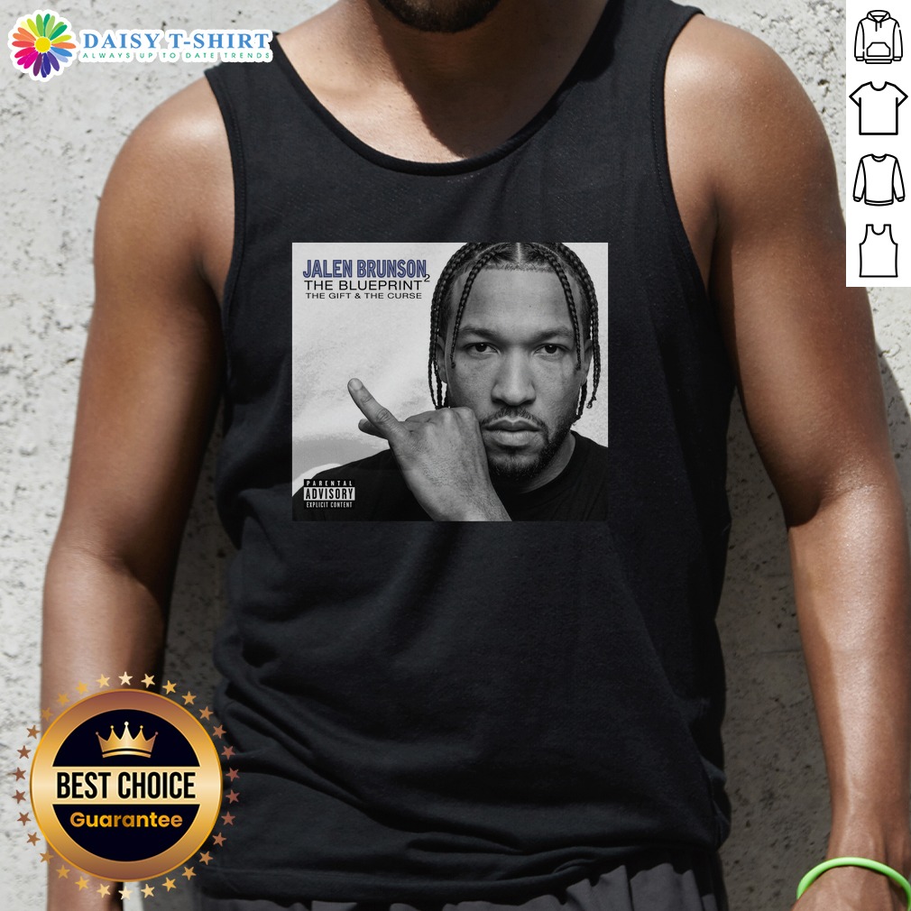 Funny Jalen Brunson New York Knicks NBA Champions 2026 The Blueprint The Gift The Curse Shirt on Tank Top Funny Jalen Brunson New York Knicks NBA Champions 2026 The Blueprint The Gift The Curse Shirt shown as a tank top preview