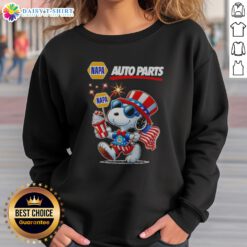 Funny Snoopy X Napa Auto Parts Fourth Of July American 250 Years 1776 2026 Fireworks Sweatshirt showcasing festive design