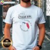 Funny To Just A Texas Girl Living In A Florida World Map State Shirt featuring a world map design on a comfortable short sleeve tee