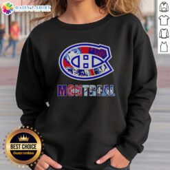 Good Montreal Sports Teams Logos Sweatshirt showcasing vibrant team logos on a cozy fabric.