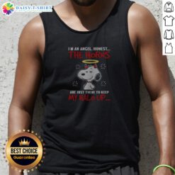Good Official Snoopy I'M An Angel Honest The Horns Are Just There To Keep My Halo Up Tank Top