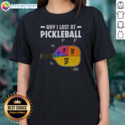 Hot Why I Lost At Pickleball Ladies Shirt featuring a fun and bold graphic design.