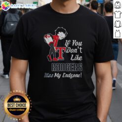 Nice BB Bending Over Texas Rangers If You Don't Like Rangers Kiss My Endzone Shirt displayed on a hanger
