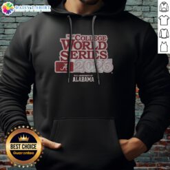 Official Alabama Baseball 2026 College World Series Hoodie displayed in a cozy setting