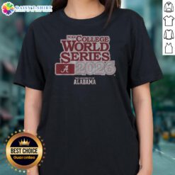 Official Alabama Baseball 2026 College World Series Ladies Shirt featuring a comfortable fit and vibrant colors