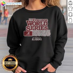 Official Alabama Baseball 2026 College World Series sweatshirt showcasing team pride and spirit.