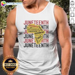 Official Juneteeth Pride Freedom Black History Tank Top showcasing vibrant colors and a powerful message