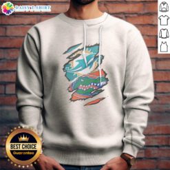 Official Miami Dolphins Florida Gators Ripped Skin Effect NFL NCAA Sport Sweashirt on sweashirt
