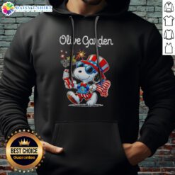 Official Snoopy X Olive Garden Fourth Of July American 250 Years 1776 2026 Fireworks Hoodie featuring festive design