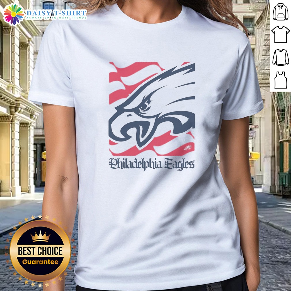 Original Philadelphia Eagles American Heritage Wordmark Shirt on Ladies Shirt Original Philadelphia Eagles American Heritage Wordmark Shirt shown as a ladies shirt preview