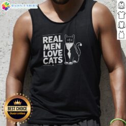 Original Real Men Love Cats Tank Top in a vibrant color, perfect for cat lovers.