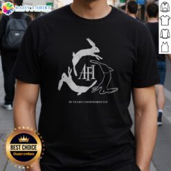 Premium AFI 20 Years Underground Shirt displayed in a stylish setting, showcasing its unique design.