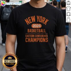 Premium New York Knicks 2026 Basketball Eastern Conference NBA Champions Shirt in navy blue with bold championship text