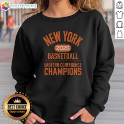 Premium New York Knicks 2026 Basketball Eastern Conference NBA Champions Sweashirt in navy blue with championship logo
