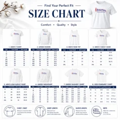 Size chart for Pretty Americas Princess The Souths Sweetener with measurements in inches and cm