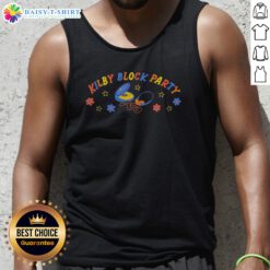 Pretty Compact Disc Player Headphones Audio Music Flowers Stars Kilby Block Party Tank Top featuring vibrant floral and star graphics.