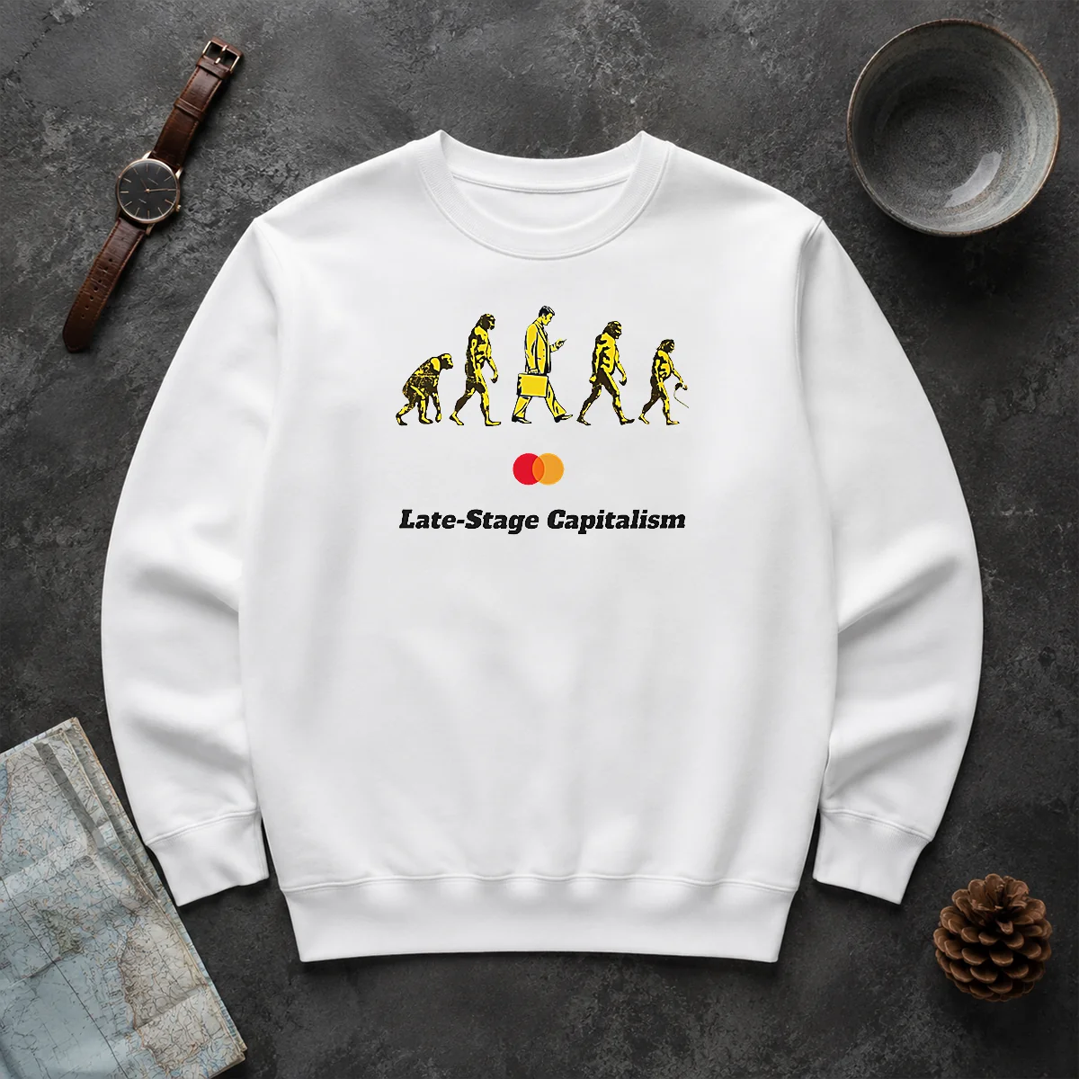 Pretty Late Stage Capitalism Idiocracy Evolution Sweater Pretty Late Stage Capitalism Idiocracy Evolution Sweater