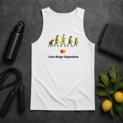 Pretty Late Stage Capitalism Idiocracy Evolution Tank Top