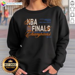 Pretty New York Knicks 2025 2026 NBA Finals Champions National Basketball Association Sweashirt in navy blue with bold lettering