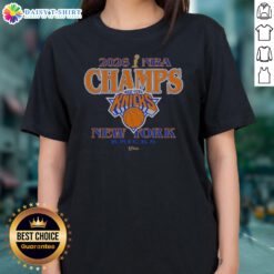 Pretty New York Knicks 2026 NBA Champions Vintage Ladies Shirt in soft cotton, featuring a retro basketball design