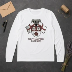 Pretty Southampton Patriots Keeping The Memory Of Henry Nowak long sleeve shirt in white with bold graphic print