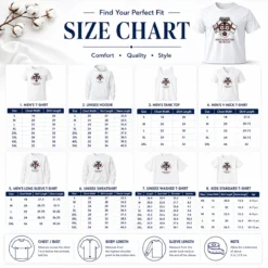 Size chart for Pretty Southampton Patriots Keeping The Memory Of Henry Nowak with measurements in inches and cm