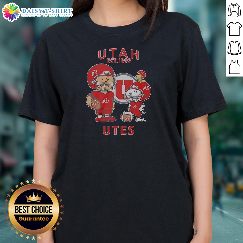 Pretty The Peanuts Utah Utes Football Est 1892 Shirt on Ladies Shirt Pretty The Peanuts Utah Utes Football Est 1892 Shirt shown as a ladies shirt preview