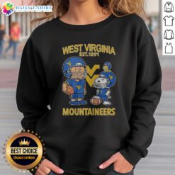 Pretty The Peanuts West Virginia Mountaineers Football Est 1891 Sweatshirt in navy blue, featuring team logo and established year print