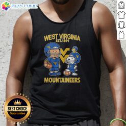 Pretty The Peanuts West Virginia Mountaineers Football Est 1891 Tank Top in white, front view