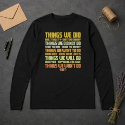 Pretty Things We Did Built This City Long Sleeve Shirt in dark color with bold city graphic