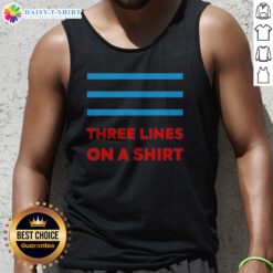 Pretty Three Parallel Horizontal Blue Lines Three Lines On A Tank Top displayed on a white background.