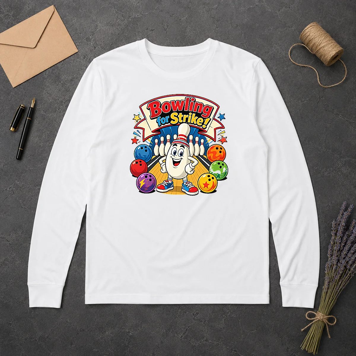 Awesome Bowling For Strike Cartoon Long Sleeve Shirt Awesome Bowling For Strike Cartoon Long Sleeve Shirt
