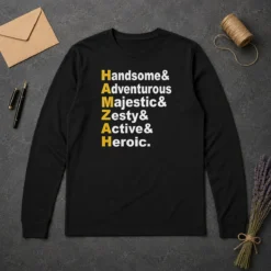 Awesome Hamzah Handsome Adventurous Majestic Zesty Active Heroic Long Sleeve Shirt