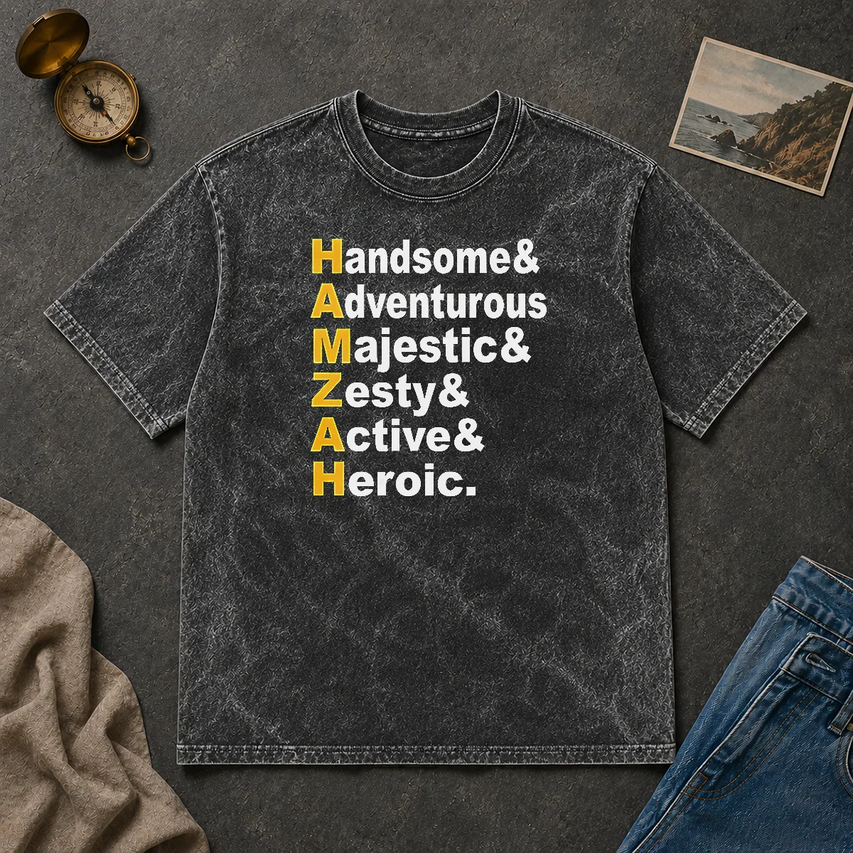 Awesome Hamzah Handsome Adventurous Majestic Zesty Active Heroic Washed T Shirt Awesome Hamzah Handsome Adventurous Majestic Zesty Active Heroic Washed T-Shirt