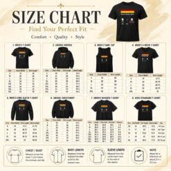 Size chart for Awesome How To Identify A Racist with measurements in inches and cm