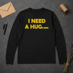 Awesome I Need A Huge Beer Funny Drinking Alcohol Humor Long Sleeve Shirt
