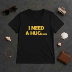 Awesome I Need A Huge Beer Funny Drinking Alcohol Humor V-Neck Shirt