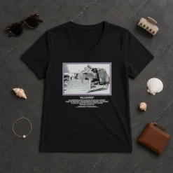 Awesome Marvin Heemeyer Killdozer Komatsu D355A Granby Colorado 2004 Muffler V Neck Shirt on a white background